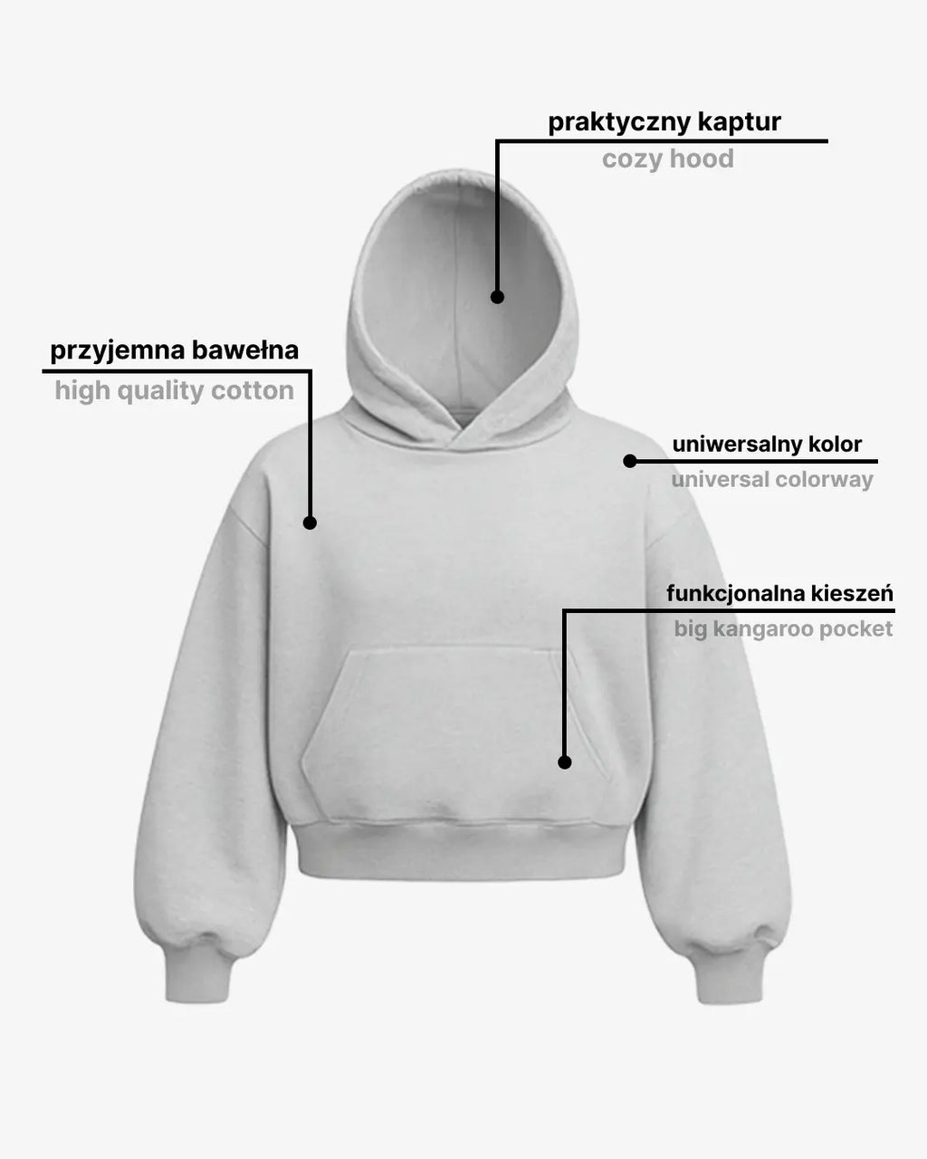 Bluza boxy szara