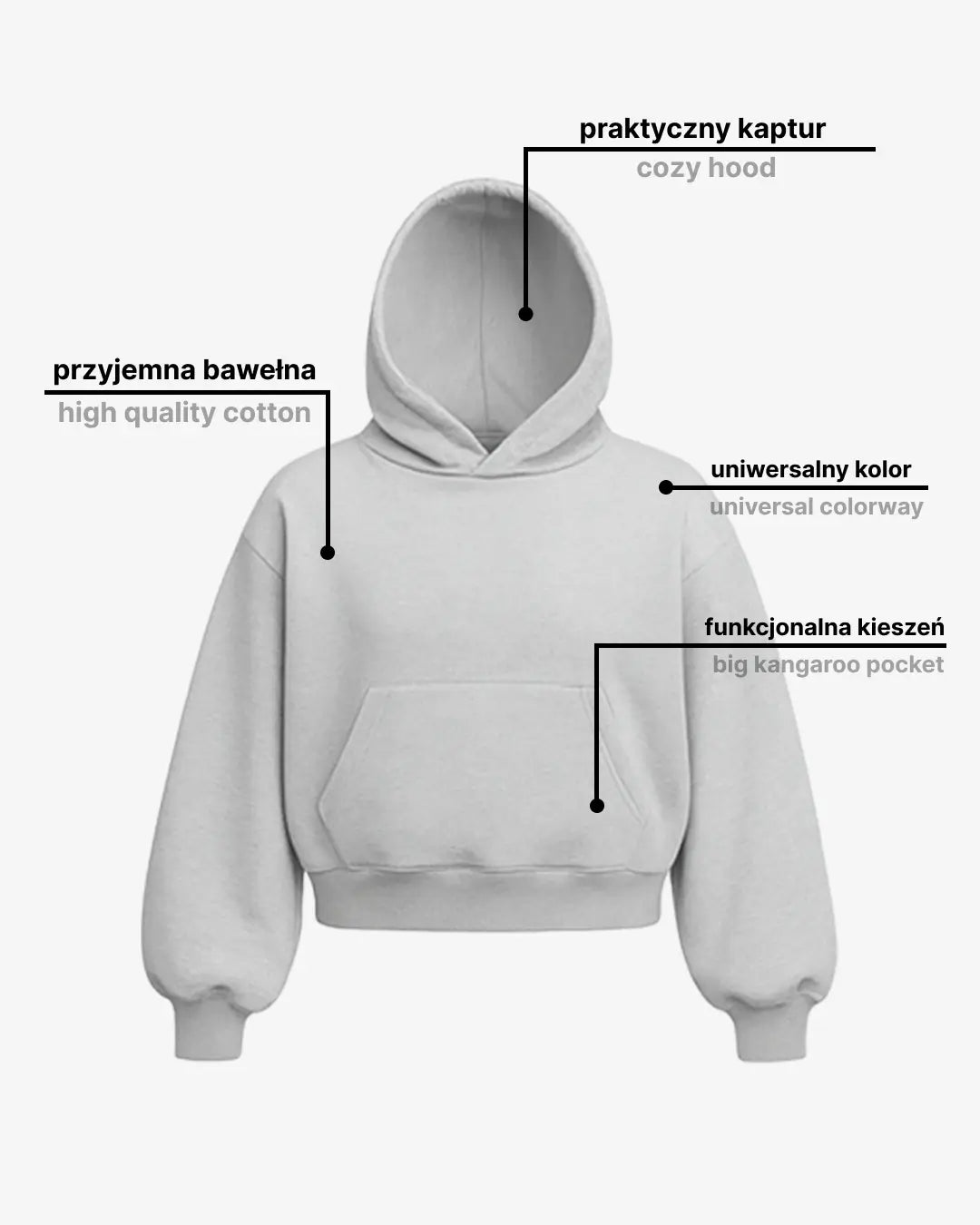 Bluza boxy szara